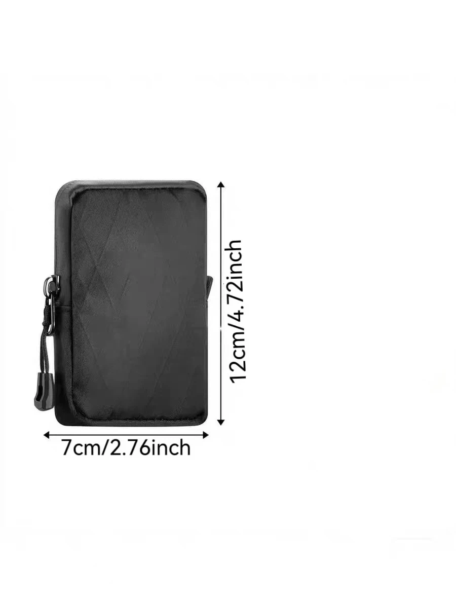 Mini Nylon Storage Pouch With Carabiner Waterproof Fabric For Hiking Commute Hold Keys Earbuds Cash