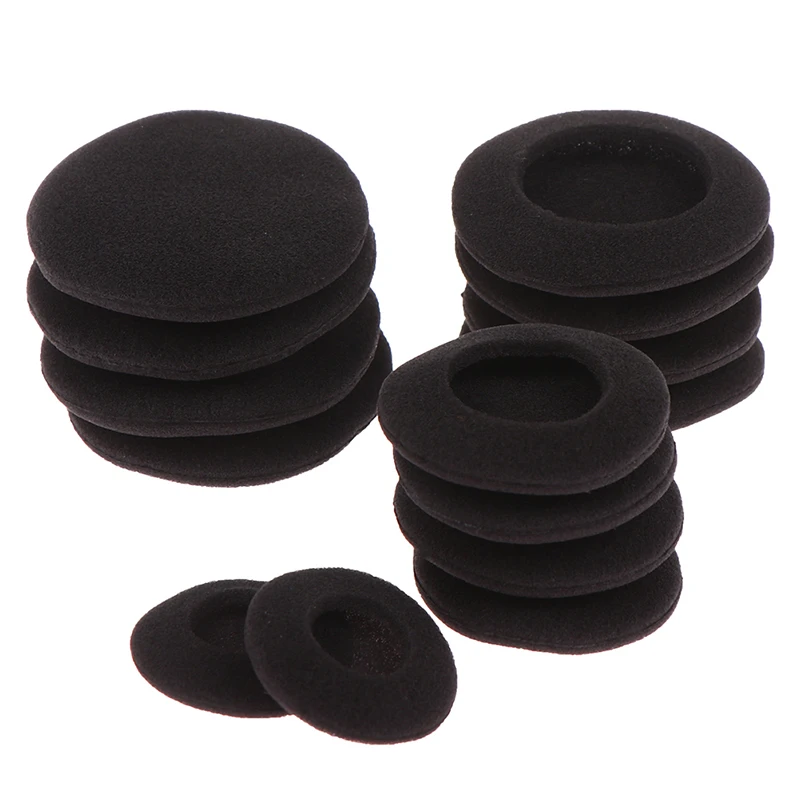 10Pcs Thick Foam Earpads Cushions Ear Pads 3.5/4.5/5.5/6cm for Earhook Round Headphone