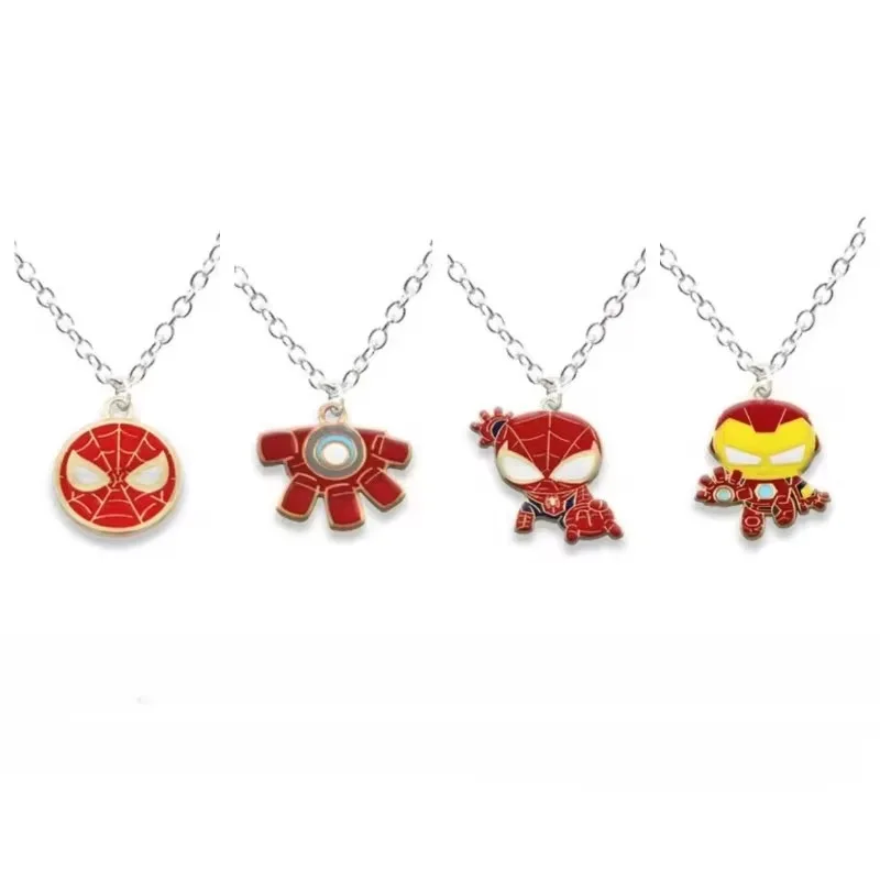 Marvel Iron Man Necklace Anime Character Spider Man Marvel Legend Pendant Product Decoration Surrounding Children Birthday Gifts