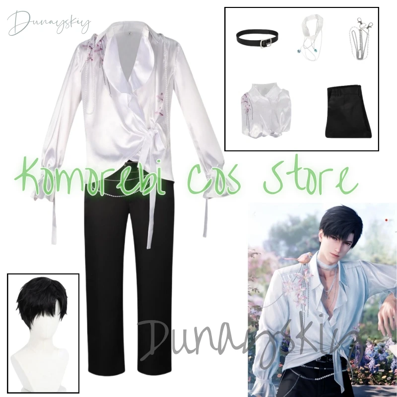 

Game Love and Deepspace Zayne Flower Shirt Pants Cosplay Costume Wig Fragrant Possession Uniform Halloween Party