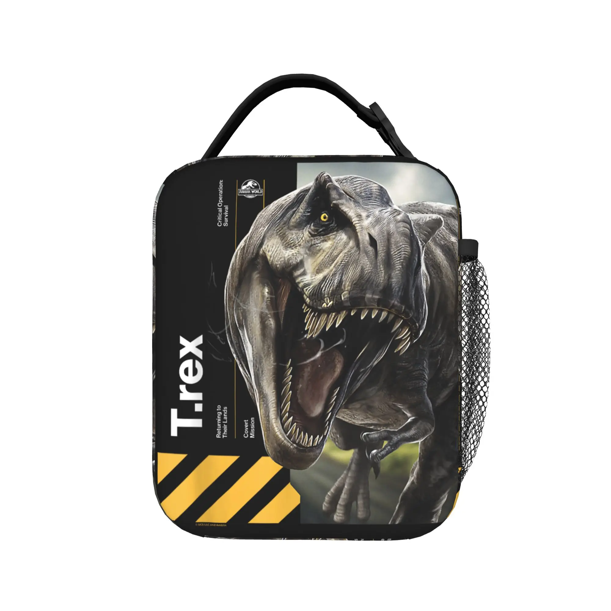 

Сумка для обеда Jurassic World Rebirth Tyrannosaurus Covert Mission для детей, с графическим рисунком, сумка-холодильник для улицы, сумка-тоут для еды