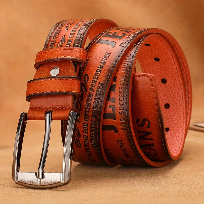 

New men's foreign trade cross-border needle buckle belt men's embossed retro style belt factory direct supply in stock