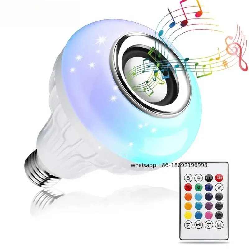 12W E27 Bluetooth Speaker Music Bulb Remote Control RGB Light Bulb 85-265V For Bedroom Home Decor Color Changing RGB Lamp