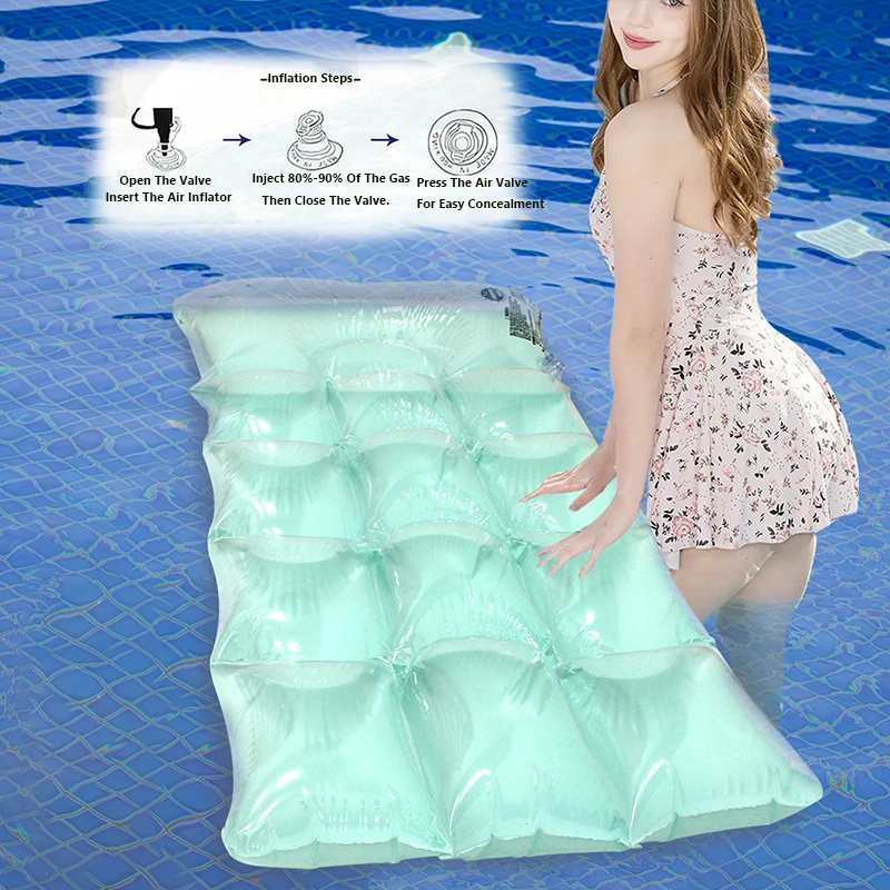 حمام سباحة قابل للنفخ يطفو مقاسات الكبار 4 ألوان أرجوحة مائية شفافة كرسي صالة عائم لحمام السباحة على الشاطئ