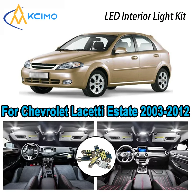 

High-Quality LED Interior Kit for Chevrolet Lacetti J200 Sedan 2003-2012 2004 Premium Error-Free Dome Map Trunk Automotive Lamps
