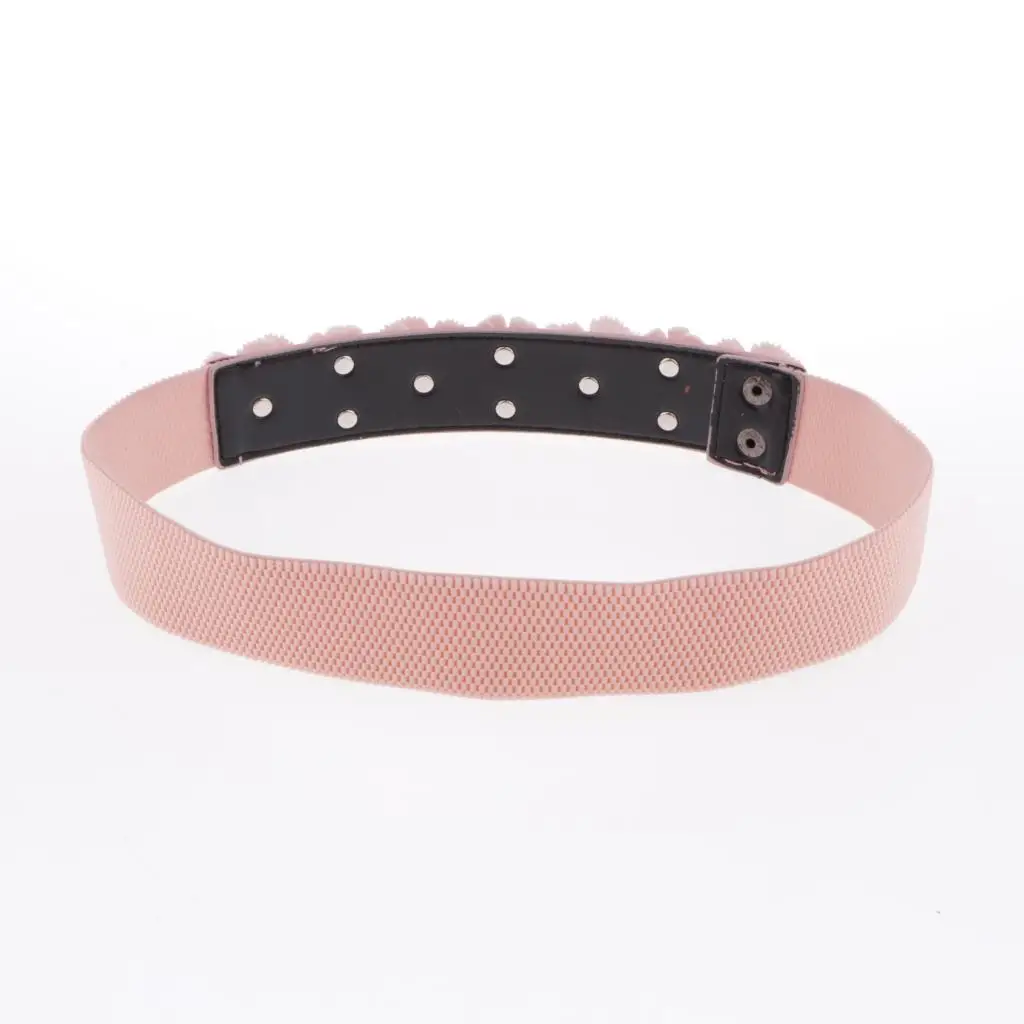 Fashion Flower Rhinestone Waist Band Elastic Wide Corset Belt Chiffon Dress Decor for Skirt with Lace Mini