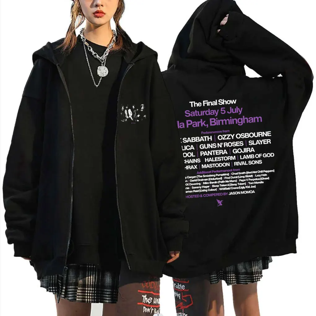 

Black Sabbath Band Ozzy Osbourne Back To The Beginning Zipper Hoodie Men Heavy Metal Rock Zip Up Jacket Male Fashion Streetwear