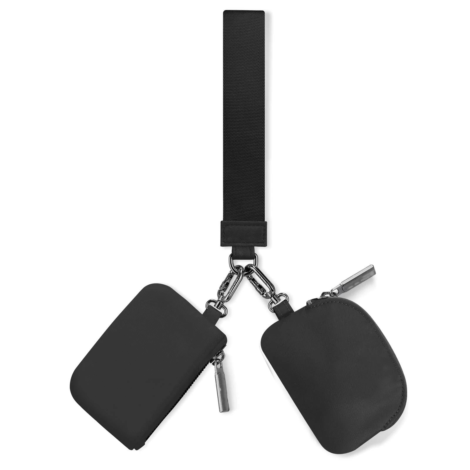 

Кошелек-брелок - мини-кошелек на молнии с двумя съемными отделениями - идеальный портативный кошелек для монет для женщин и мужчин