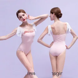 Ballet Leotard Women Swan Print Gymnastics Clothes Adult Aerial Yoga Practice Tights Stage Costume Classical Dance Costume