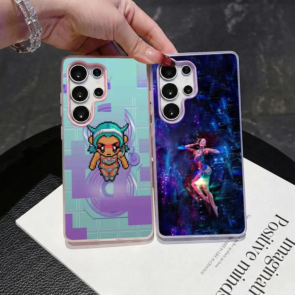 Doja Singer D-Doja Cat Scarlet Phone Case 2-in-1 Detachable Clear Case for Samsung S26-S22 Multi-Color Card Holder Soft TPU