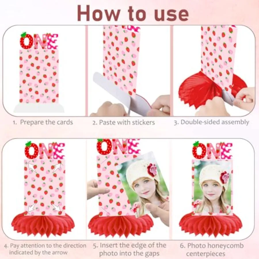 الفراولة الحلوة واحدة العسل المركزية 10 قطعة التوت الأولى صور الجدول المركزية الفراولة حفلة عيد ميلاد زينة Be #5