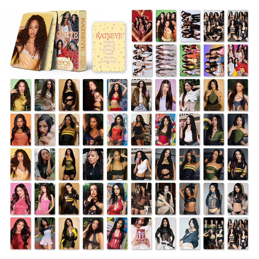 92Pcs/Set Kpop Idol KATSEYE Album Gabriela Lomo Cards LARA DANIELA HD Printd Photocards Stickers MANON MEGAN YOONCHAE Fans Gifts image 2
