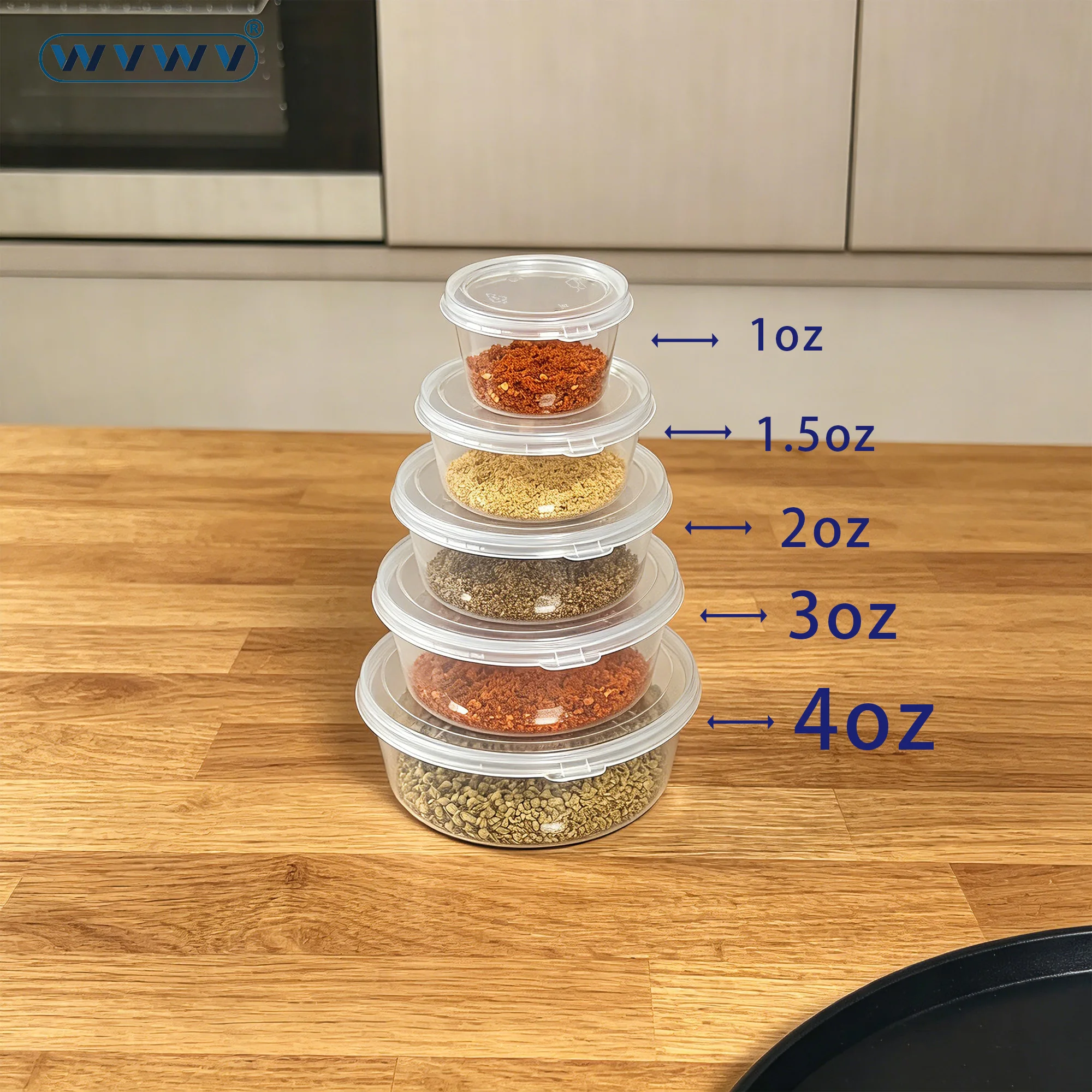100er-Pack auslaufsichere Mini-Behälter aus Kunststoff mit Klappdeckeln, geeignet für die Aufbewahrung von Ketchup, Salatdressing, Milchshakes, für Camping im Freien, Feiertagspartys, Familientreffen und können auch zu – Detail 7