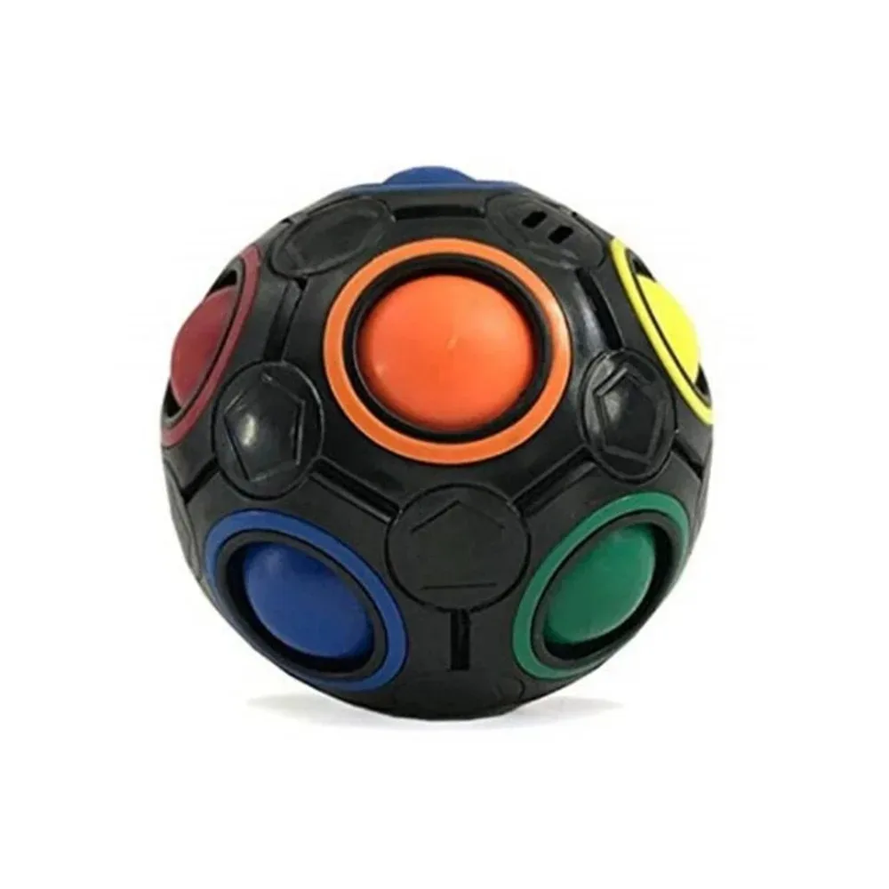 Magic Rainbow Puzzle Ball Speed Cube Ball Fun Stress Reliever Brain Teaser Color Matching 3D Puzzle Toy for Children Teen Adult