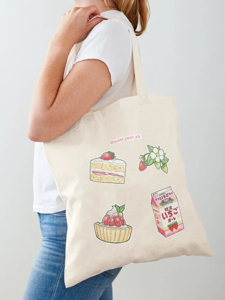 

Strawberry Sweets Tote Bag Canvas shoulder bag bags woman 2025 Handbags women Woman shopper bag