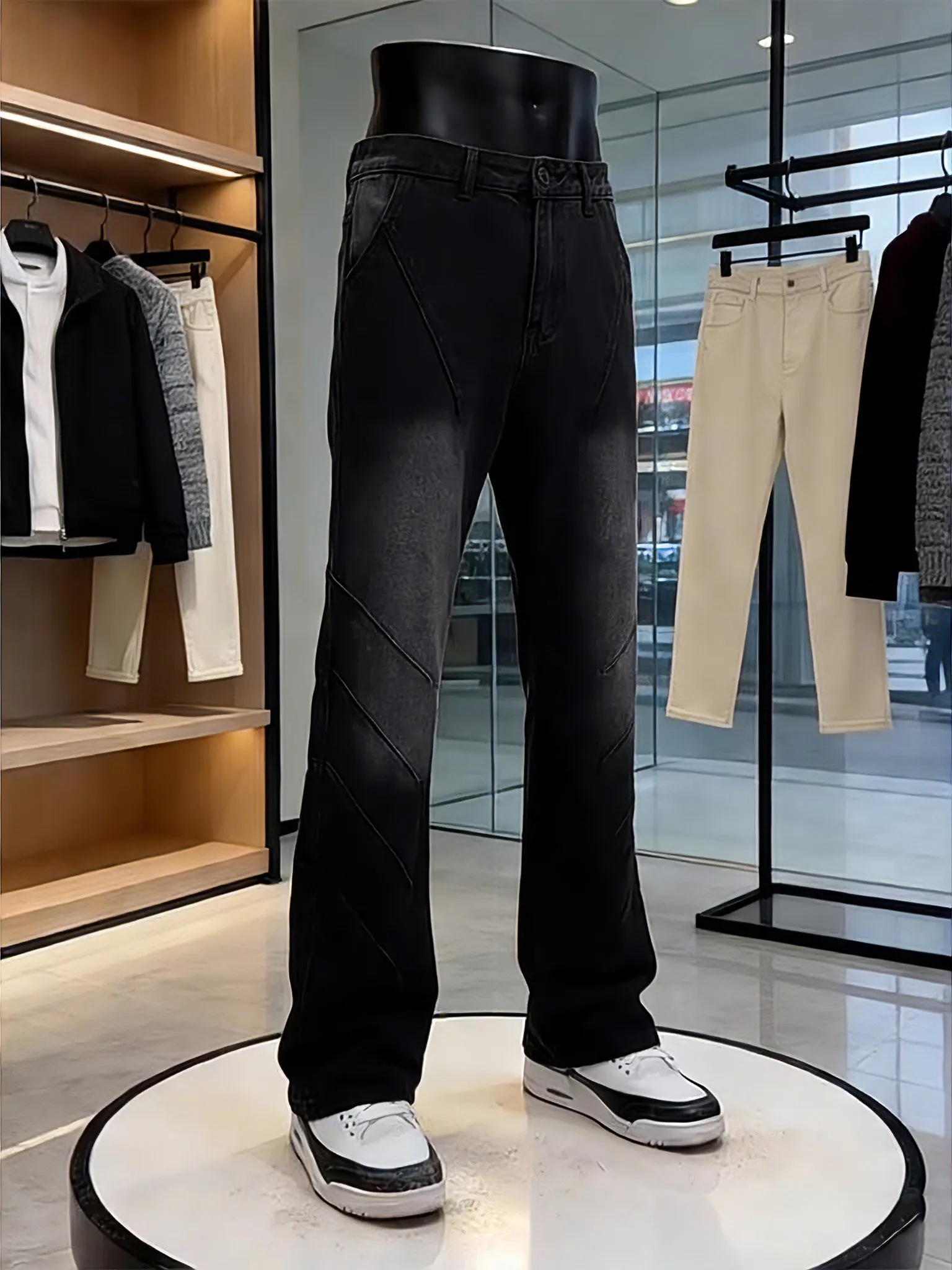 

Cleanfit American Sle Knife Jeans Men's Straight Leg Spring Trendy Brand Haome Narrow Version Micro Flared Pants