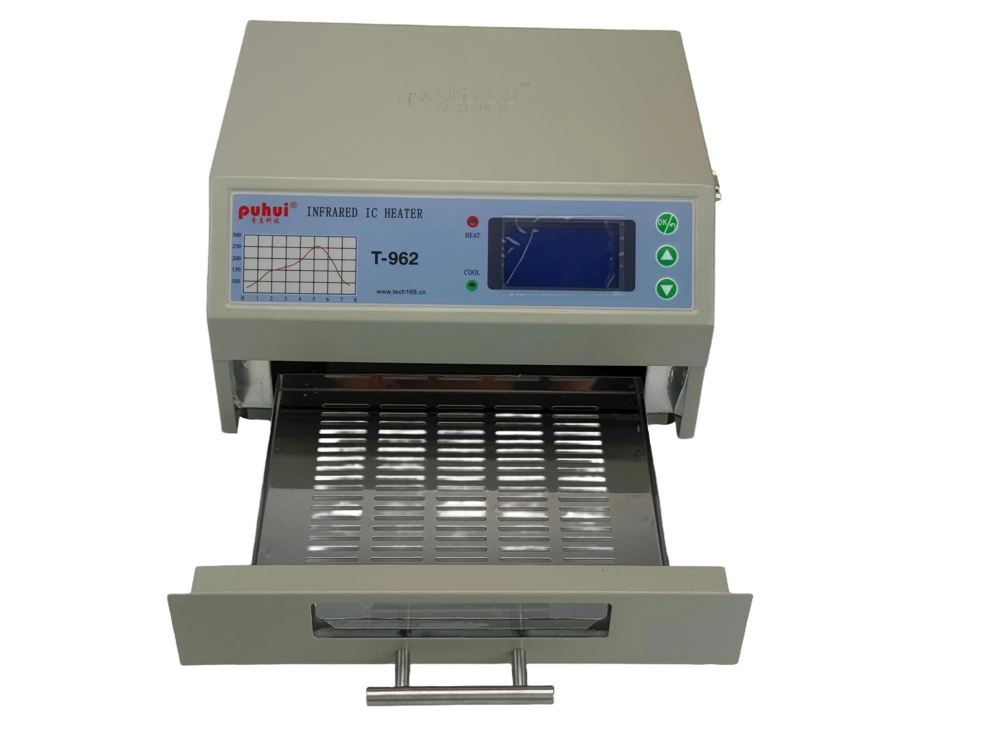 PUHUI T-962 110V-240V Reflow Equipment T-962 Infrared Reflow With Smoke Channel Oven Furnace IC Heater BGA Rework Station