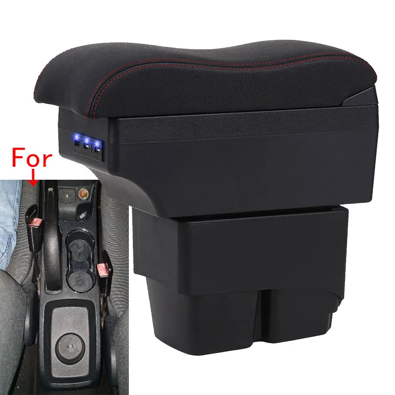 For Ford Fiesta Armrest box For Ford Fiesta MK7 Car Armrest 2009-2017 Car Storage box Curved Surface leather easy installation