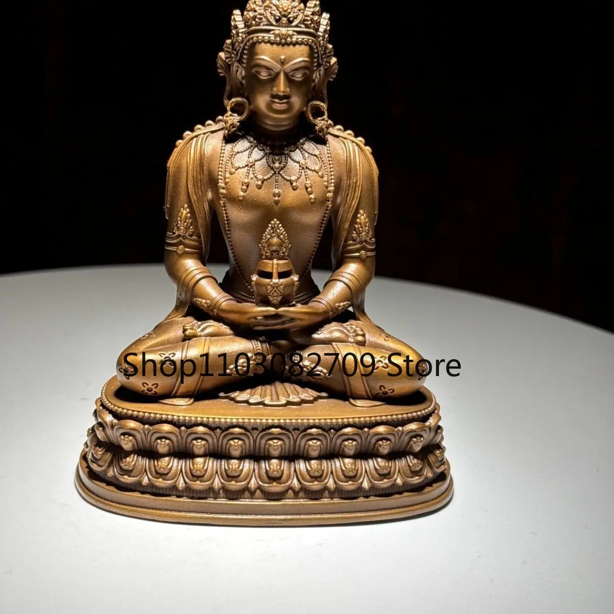 Copper Longevity Buddha 10cm Tibet Tibetan Tantra Infinite Pure Copper Ornament Bodhisattva Buddha Statue Bronze Statue Offering