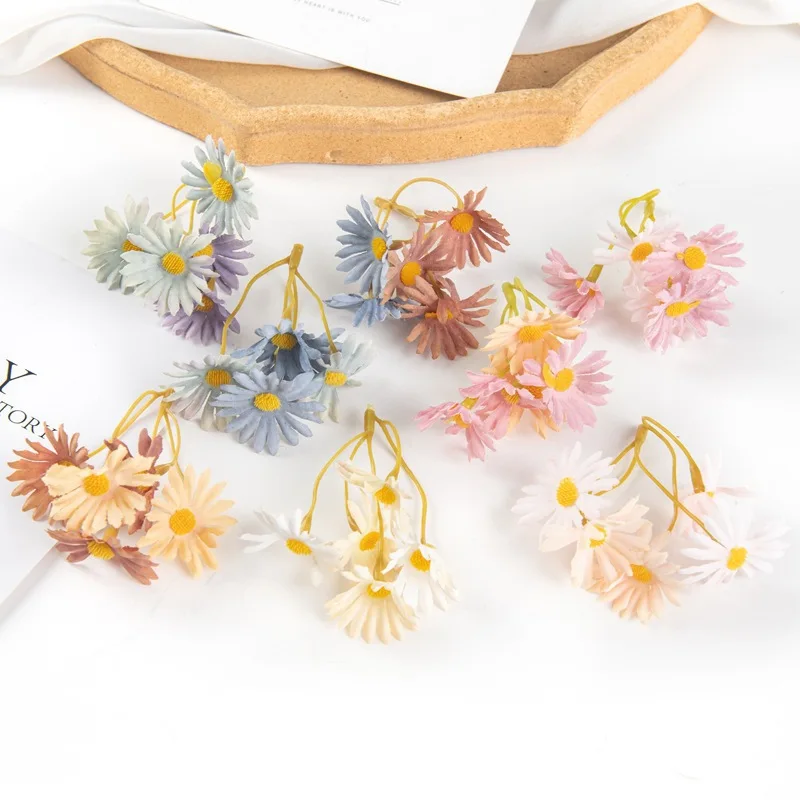 10 unids/set cabeza de crisantemo Artificial decoración del hogar al aire libre flores falsas boda DIY caja de regalo accesorios de ropa