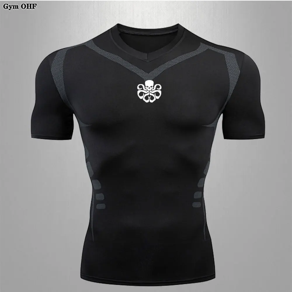 Gym Men's Running Fitness Jogging Compression Sports T-shirt Cycling Suit Basketball Sports Tights Rashguard Men's T-shirt