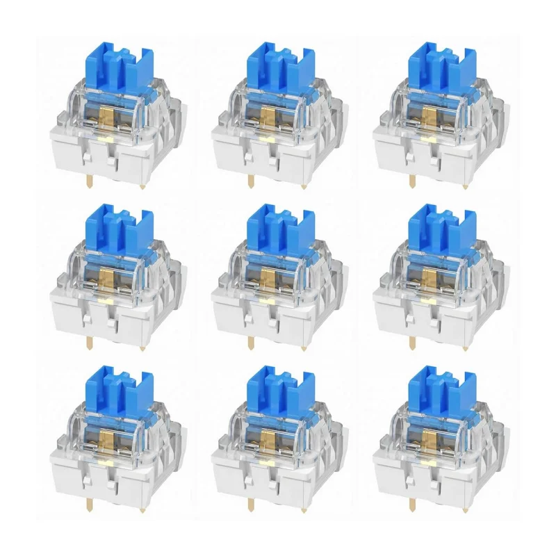 iTLY Mechanical Keyboard Replacement Blue Switches, 3 pin Clicky/50gf Accurate Typing/Dustproof switches