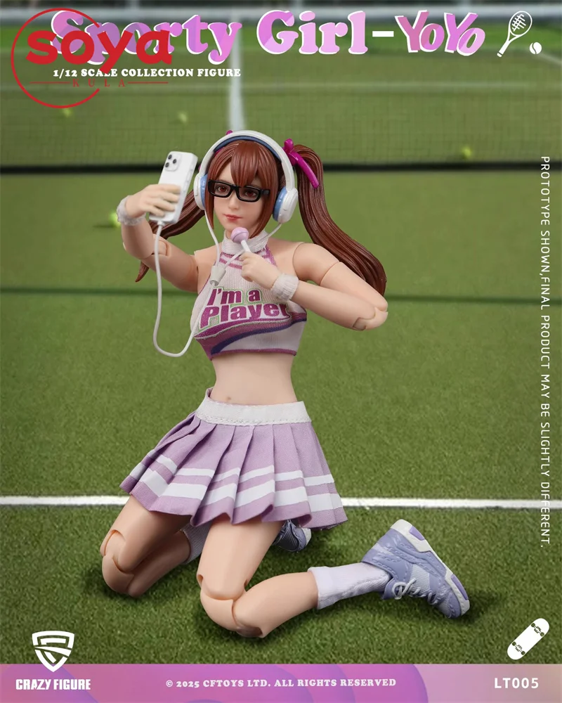 FIGURKA CRAZY FIGURE LT005 Skala 1/12 Sportowa Dziewczyna YoYo Figurka Akcji 15cm Figurka Żołnierki Kolekcjonerska Zabawka