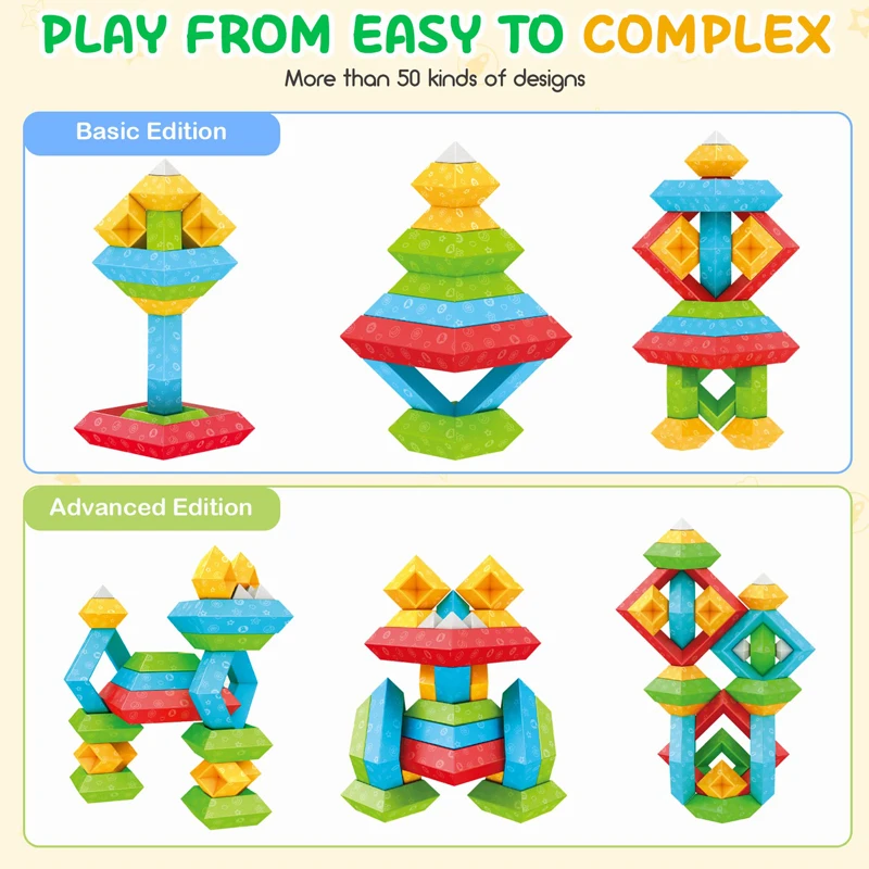 30Pcs Pyramid Stacking Toy Building Blocks Montessori Educational Toy Kids Imagination Logic Baby Sensory Toys Christmas Gifts