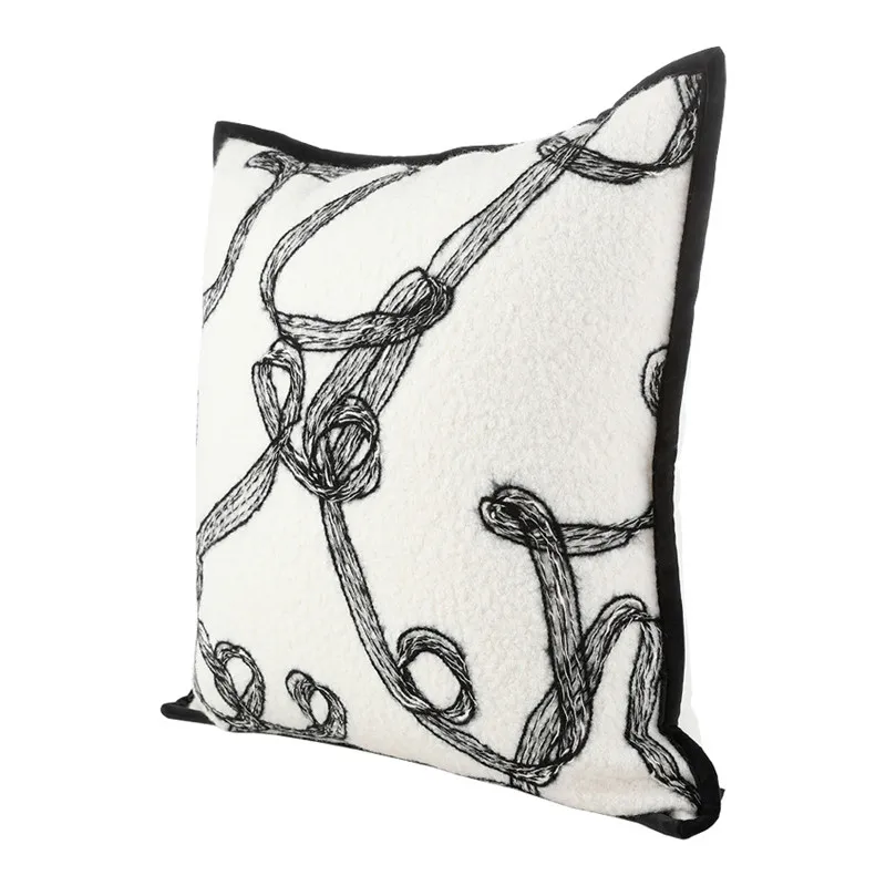 Decorative Throw Pillow Covers Woven Textured Cozy Modern Geometric Soft Square Pillowcase Shell Shams for Bedroom Sofa 45cm