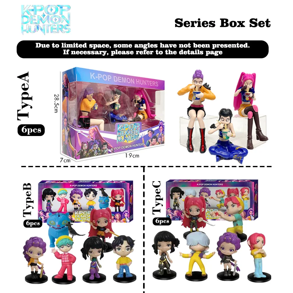 3 \ 6 pz/set Kpop Demon Hunters Action Figures Set Disegni di cartoni animati Rumi Mira Zoey Decorazione in PVC Collezione di giocattoli