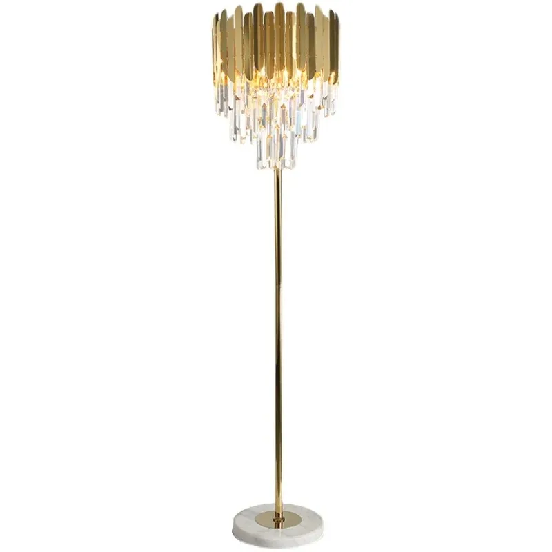 Contemporary Designers Floor Lamps Luxury Crystal Standing Light Villa Hotel Lobby Living Room Sofa Background Indoor Table Lamp