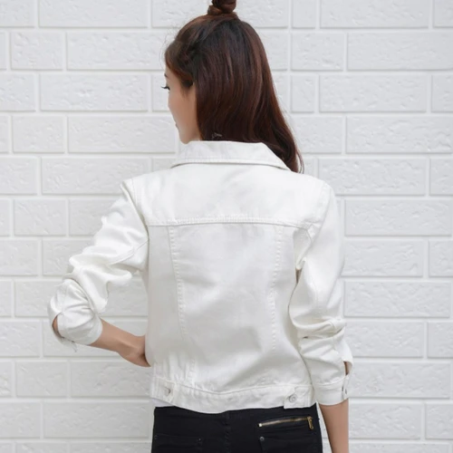 Imagen 2 del producto Chaqueta vaquera corta para Mujer, abrigo informal de alta calidad, Color caramelo, otoño