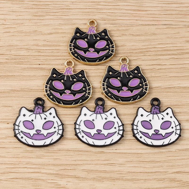 10 Stück 19x20mm Cartoon Emaille Halloween Kürbis Charms Anhänger für Schmuckherstellung Ohrringe Halsketten Armbänder DIY Bastelbedarf – Detail 6
