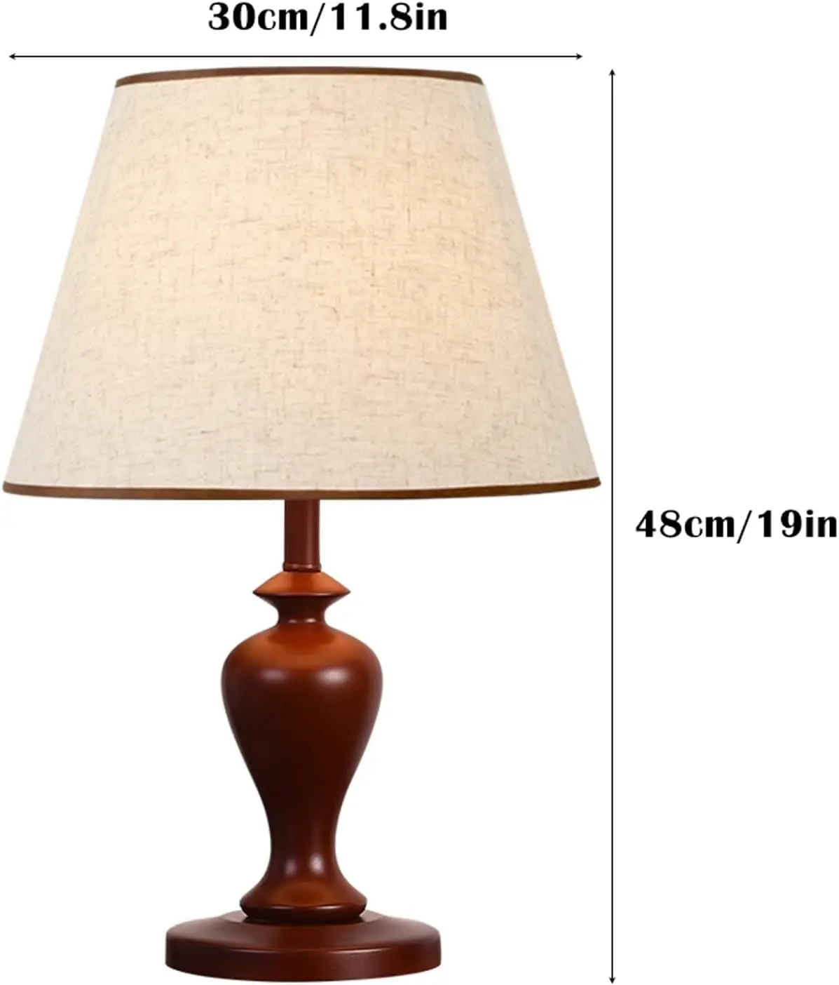 Table Lamp Retro Table Lamps Wooden Bedside Table Lamps With Fabric Lampshade Concise Nightstand Lamps For Home Office Cafe,