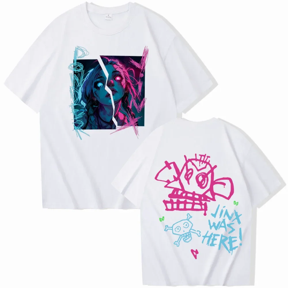 T Shirt Arcane-Jinx T-shirt Man Women Harajuku O-neck Summer Casual Shirt