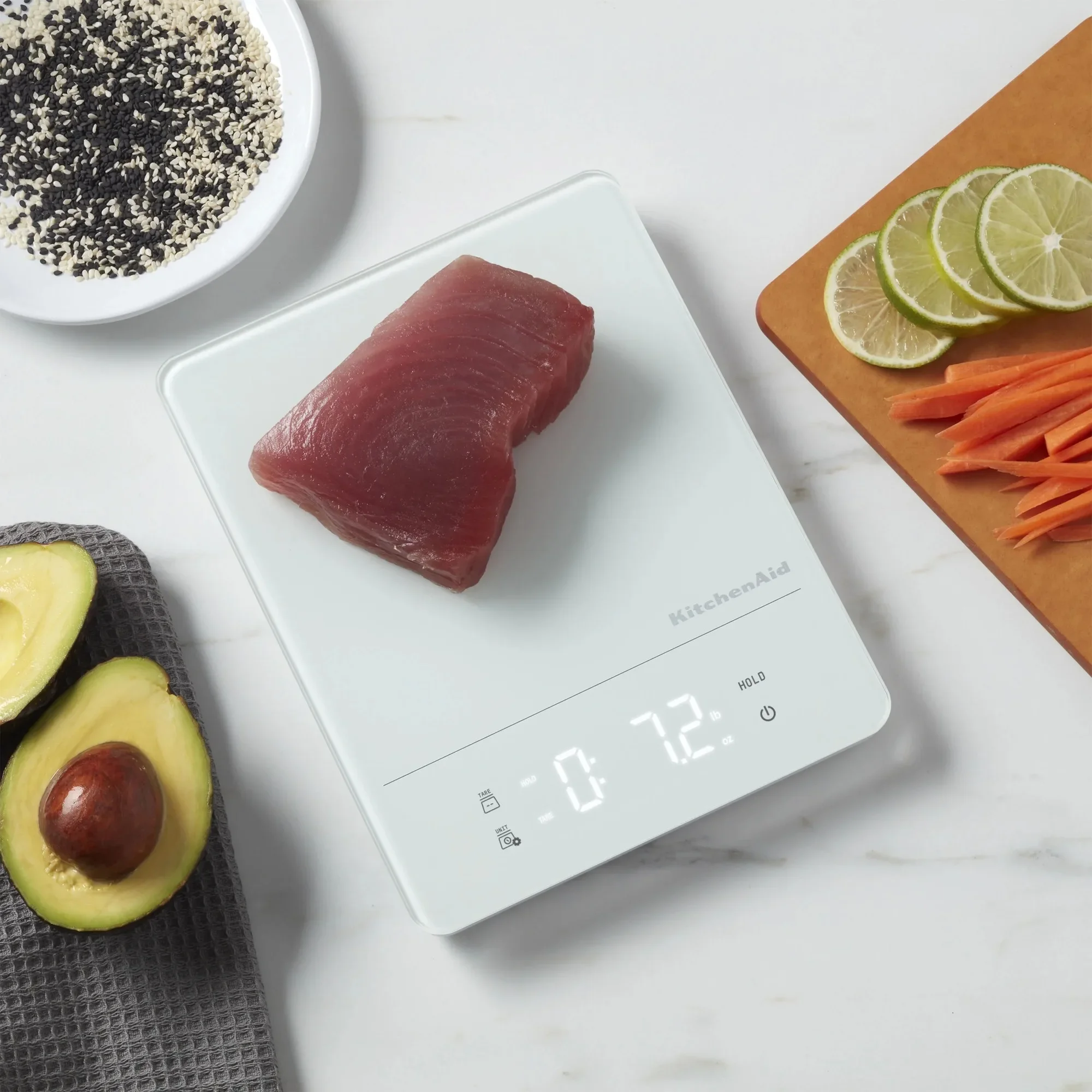 

11LB Waterproof Kitchen Scale, easy clean, White