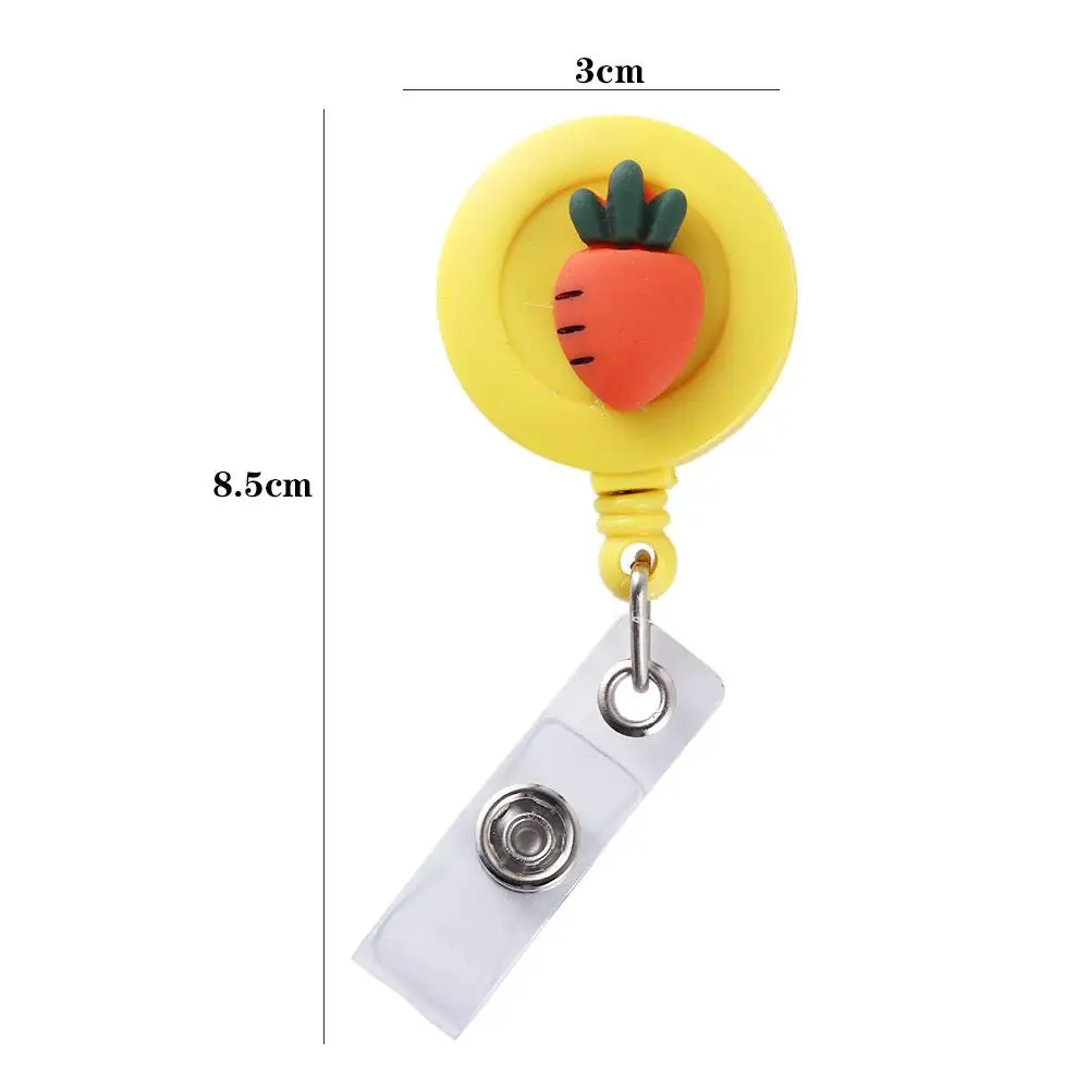 Porte-badge rétractable à clip télescopique motif dessin animé pour fournitures de bureau, porte-carte d'identité et porte-carte de crédit