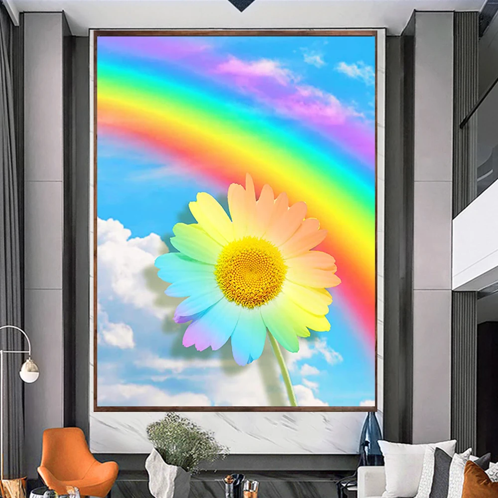 Landscape 5D Diamond Painting Colorful Flower Nebula Diamond Painting Inlaid with Diamonds Embroidery Painting Home Decoration