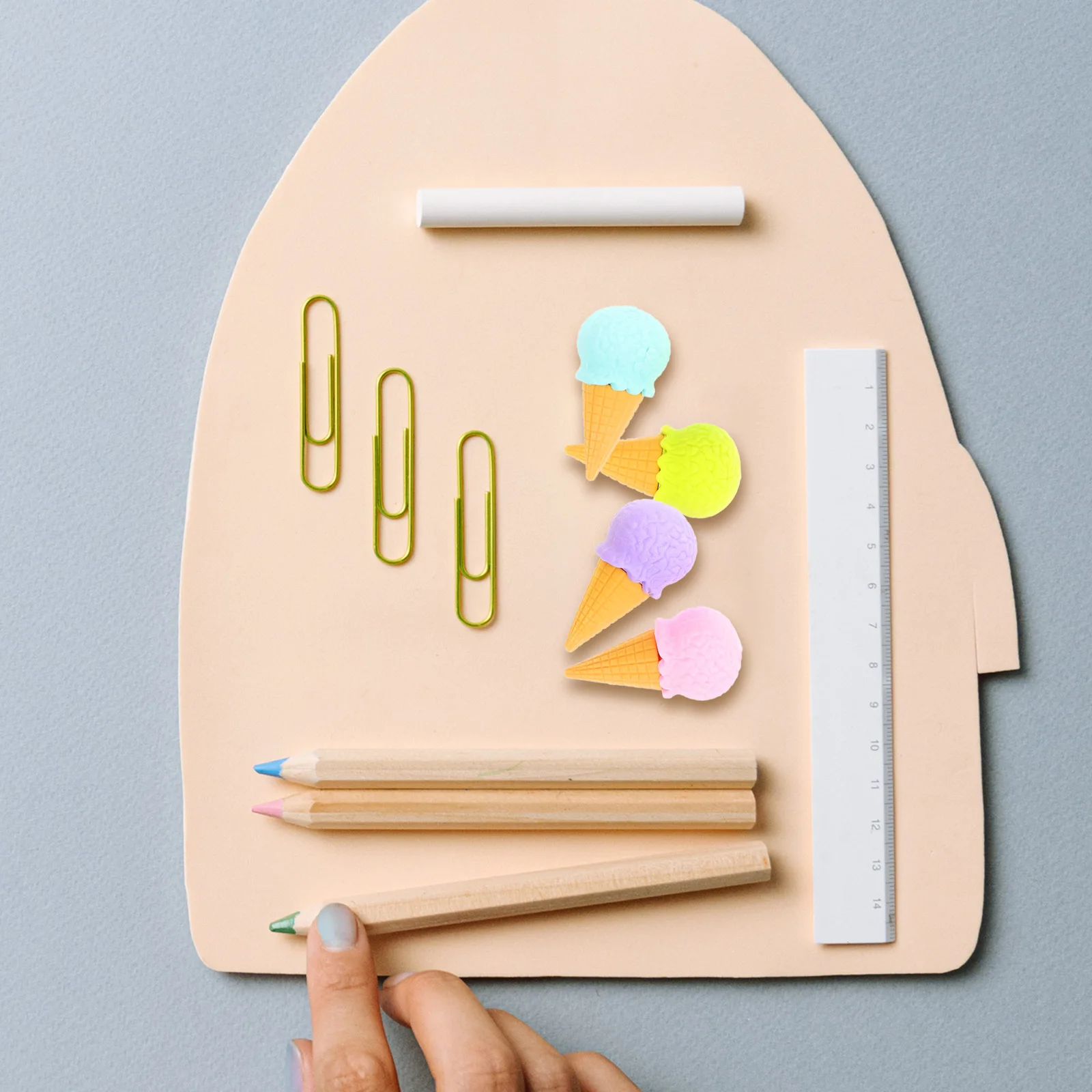 

4 Pcs Ice Cream Shaped Erasers Cute Cartoon Model Portable Mini for Classroom Drawing Accessories Kids Party Gifts
