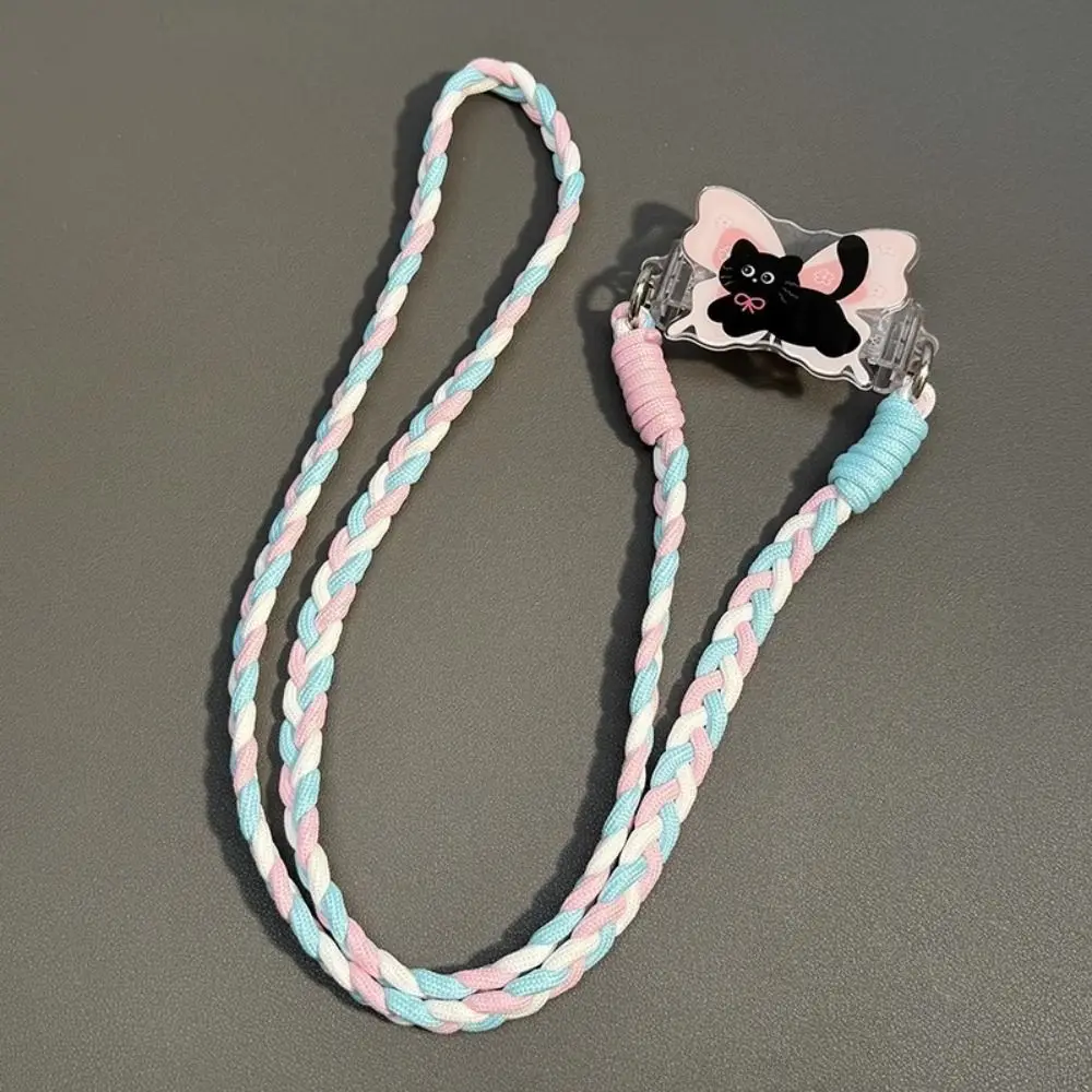 القط الكلب الهاتف المحمول الحبل لطيف الكرتون قابل للتعديل الهاتف Crossbody سلسلة مكافحة خسر انفصال الهاتف الخلفي حامل قصاصة