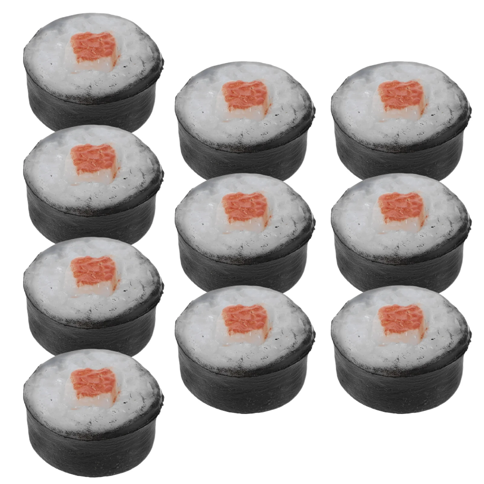 

10pcs Miniature Sushi House Japanese Toys Artificial Onigiri Mould Decorations Simulated Food Model Mini Craft