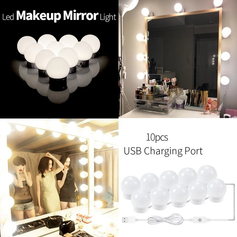 CSHOU01 Vanity Mirror Lights Makeup Vanity Cabinet Mirror Light Makeup LED Light USB Bright Bulb Cosmetic Mirror Light