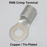 Terminales de engarzado de anillo desnudo de Cable eléctrico de cobre, paso alto, Cable de paso de corriente grande, terminales de conector de pala, 10/50/100 Uds.