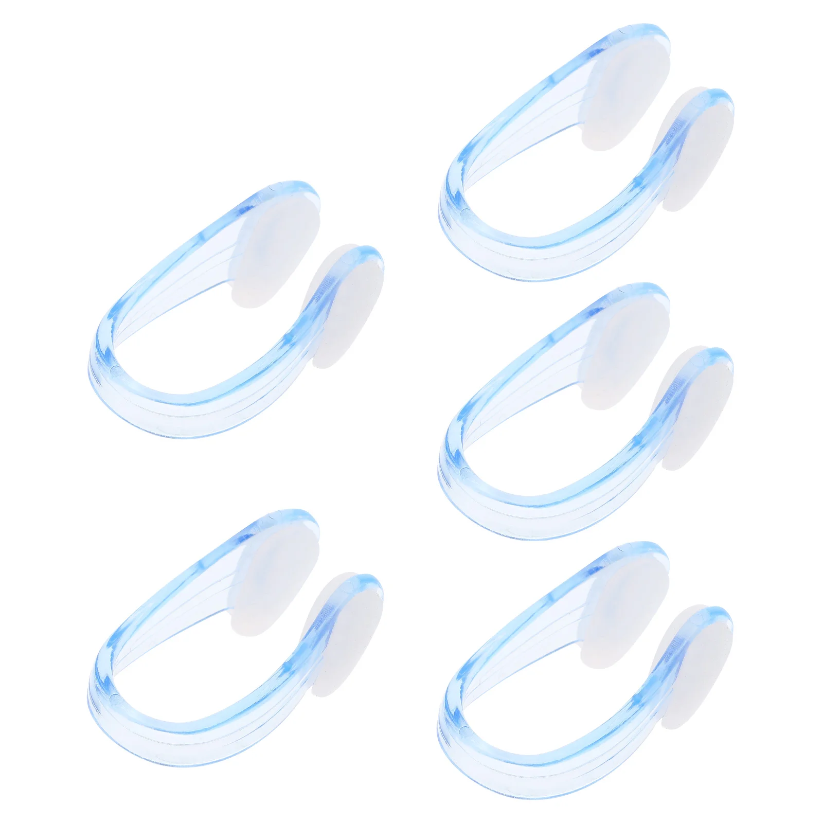 

5 Boxes Blue Silicone Nose Clips Anti-choking Swim Plugs Comfortable Durable Swimmers Accessory Safe Storage Box