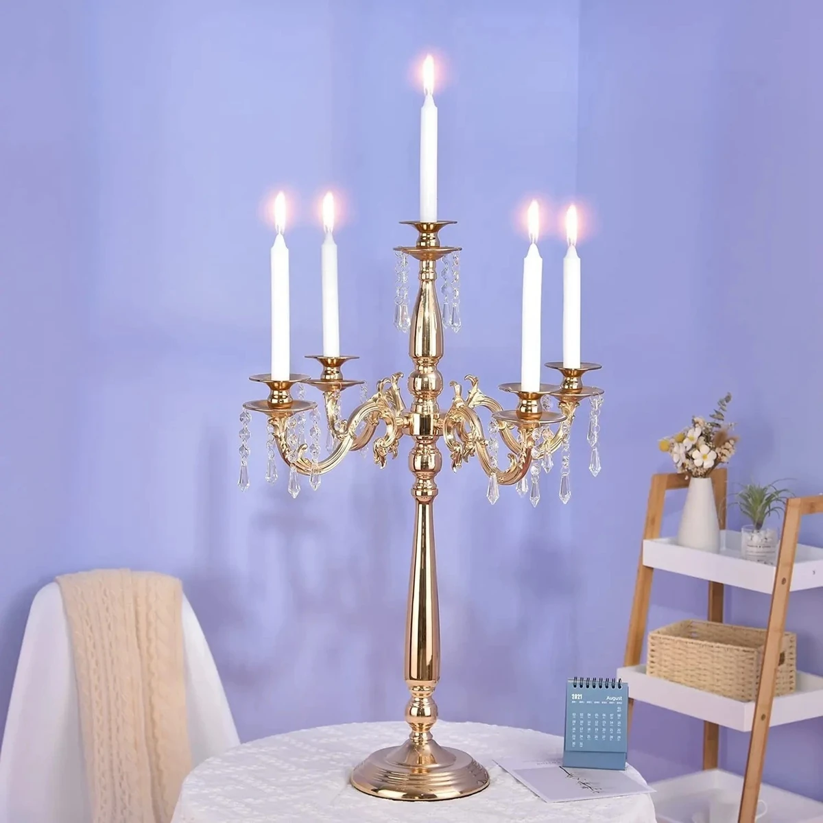 

10pcs H80cm to 100cm )Wedding Decorations Gold Metal Candelabra 5 Arms Candle Holder Centerpiece For Weddings table centerpieces