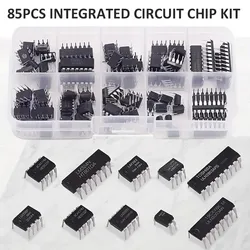 85PCS 10 Types NE555 LM324 LM393 UA741 ULN2803 LM358 LM386 NE5532 ULN2003 PC817 Integrated Circuit DIP IC Combination Chip Kit