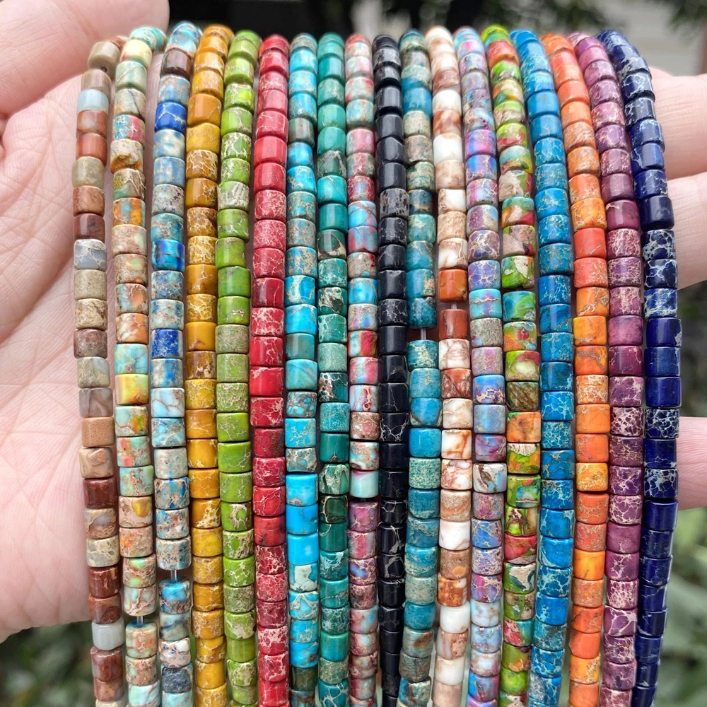 Natural Cylindrical Sea Sediment Stone Beads Loose Spacer Beads For Jewelry Making Diy Necklace Bracelet Accessory 4x4x4mm 97pcs