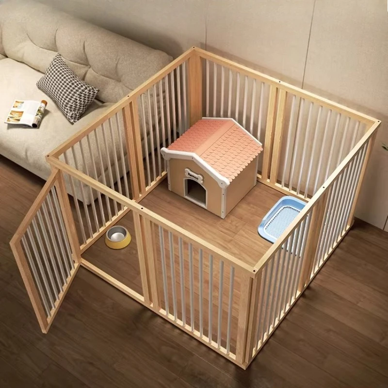 

Balcony Wooden Dog Fence Retractable Accessories Supplies Coop Dog Fence Kennel Security Barrier Parc Pour Chien Pet Supplies