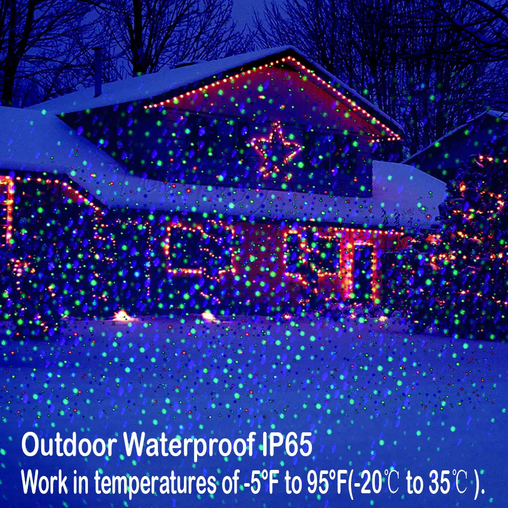 Outdoor Christmas Lights New Year Street Laser Projector RGB Dynamic Dots Laser Big House Holiday Decoration Garden Lawn Light