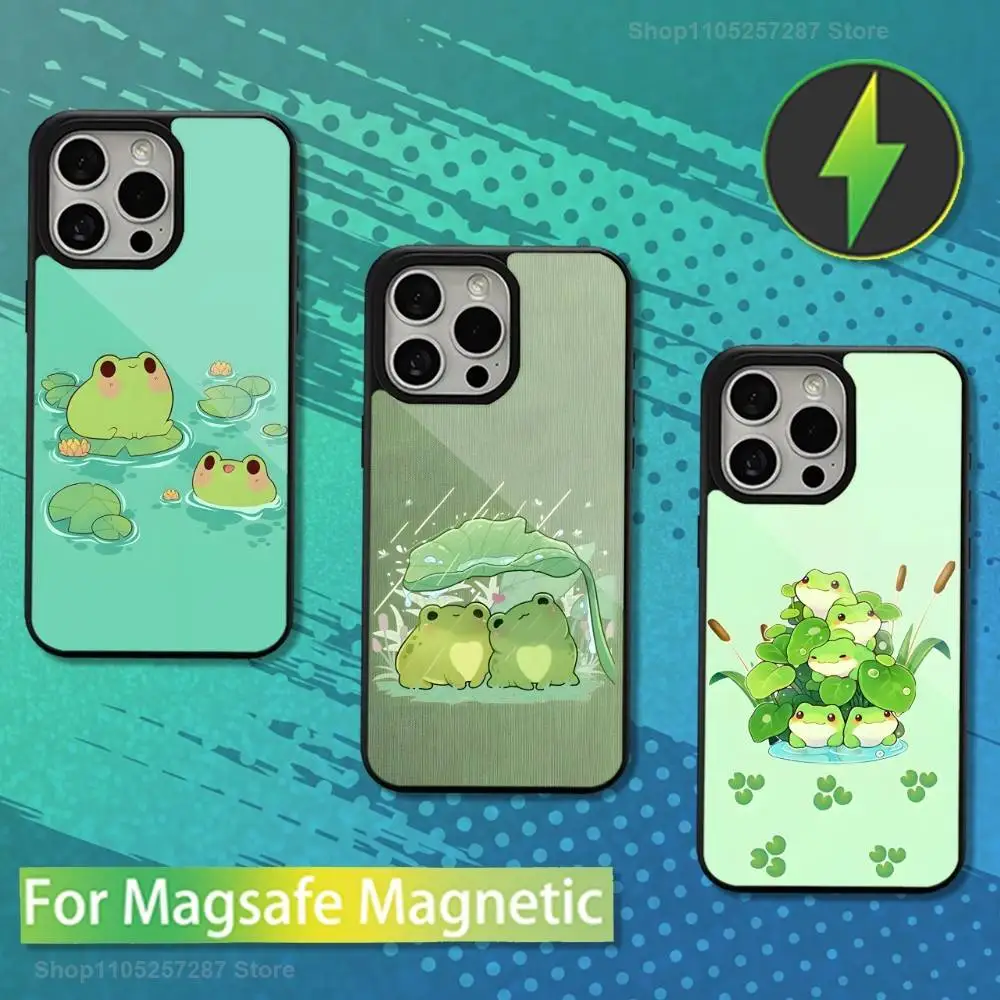 

Cartoon Frog Cute Case For iPhone Mini,13,Max,17,14,Plus,12,11,15,Pro,16,For Magsafe,Magnetic Wireless Charging